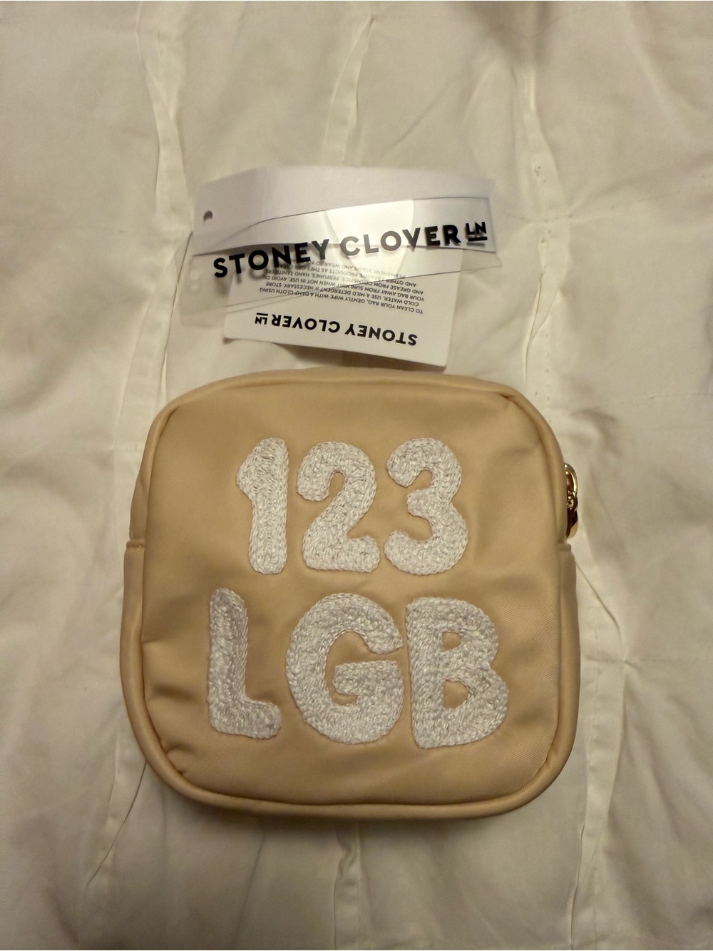 Stoney Clover Lane Beige Taylor Swift '123 LGB' Small Pouch